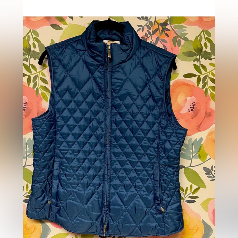 Talbots Royal Blue Quilted Vest M VGUC!